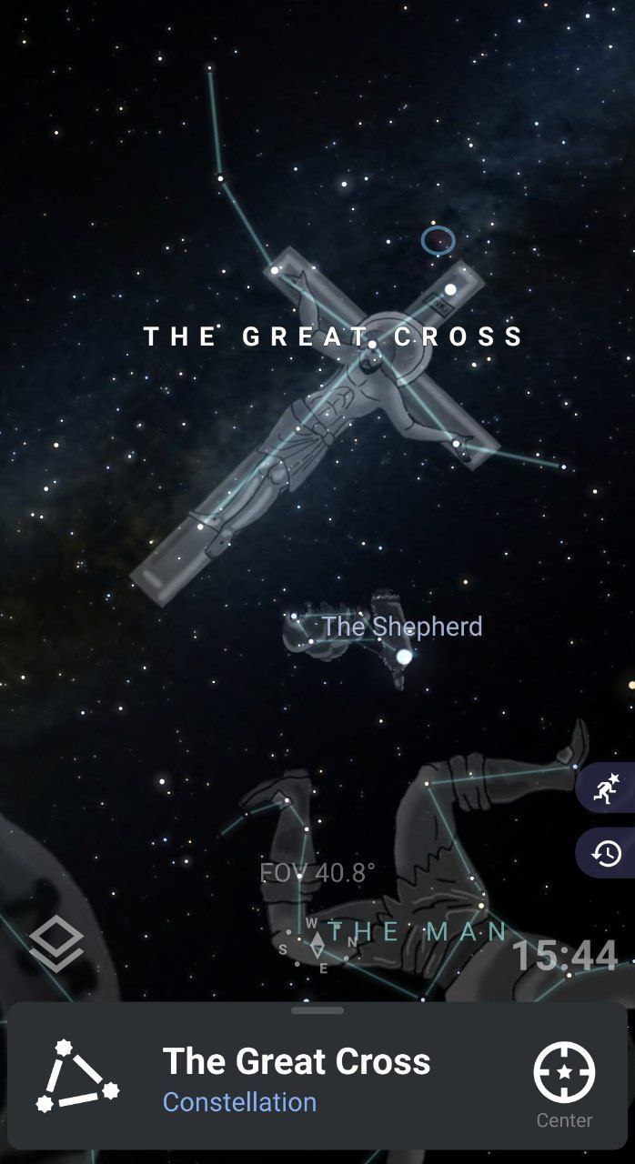 Jesus’ position in heaven:

Did you hear that Jesus was crucified?

The Great Cross constellation in ancient Roman mythology.